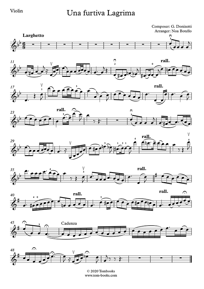 L'elisir d'amore (L'Élixir d'amour) Una furtiva lagrima. Romance