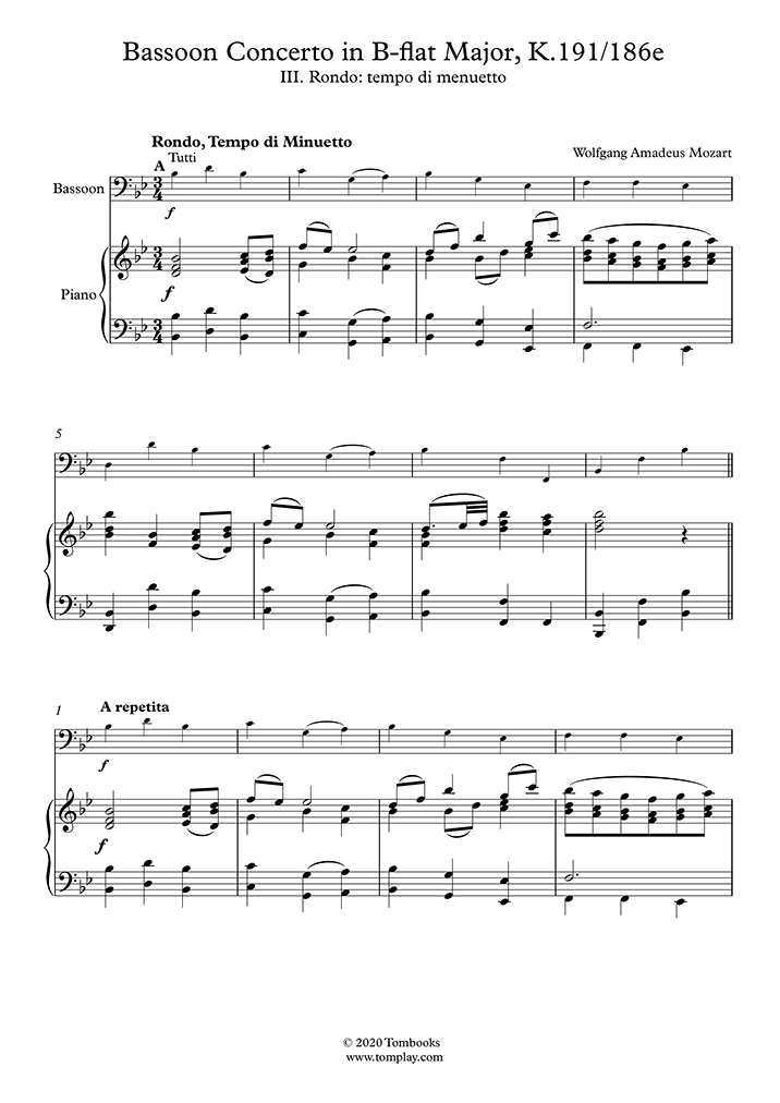 Partition Basson Concerto Pour Basson En Si B mol Majeur K 191 186e partition-basson-concerto-pour-basson-en-si-b-mol-majeur-k-191-186e