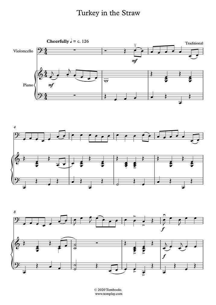 turkey in the straw - PDF free sheet music