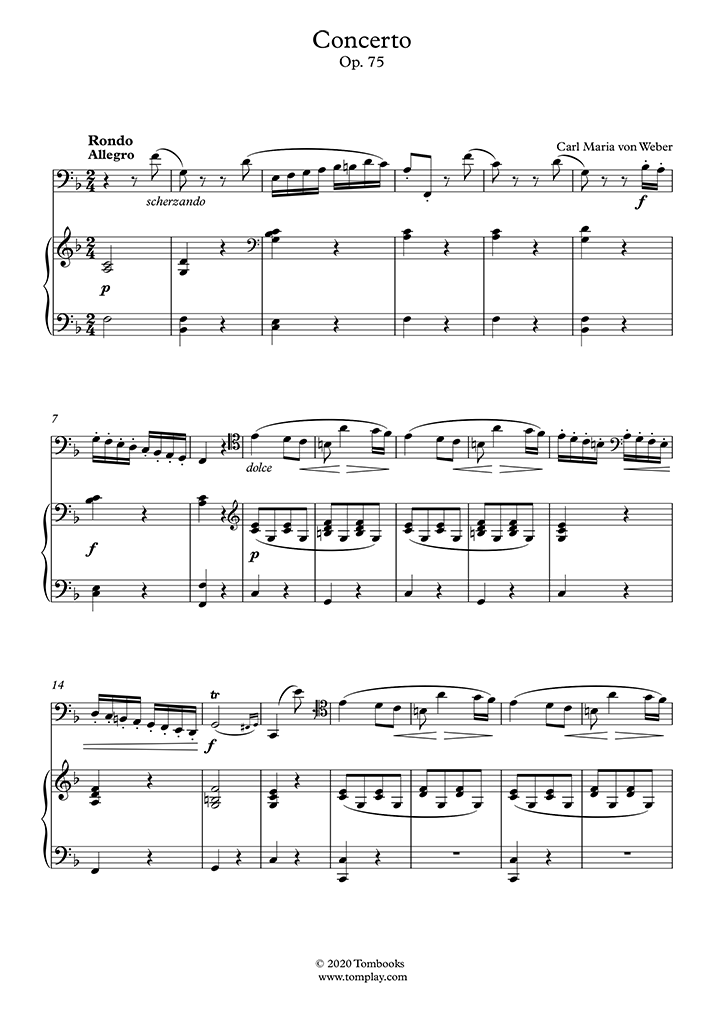 Bassoon Sheet Music Bassoon Concerto in F major, Opus 75 III. Rondo