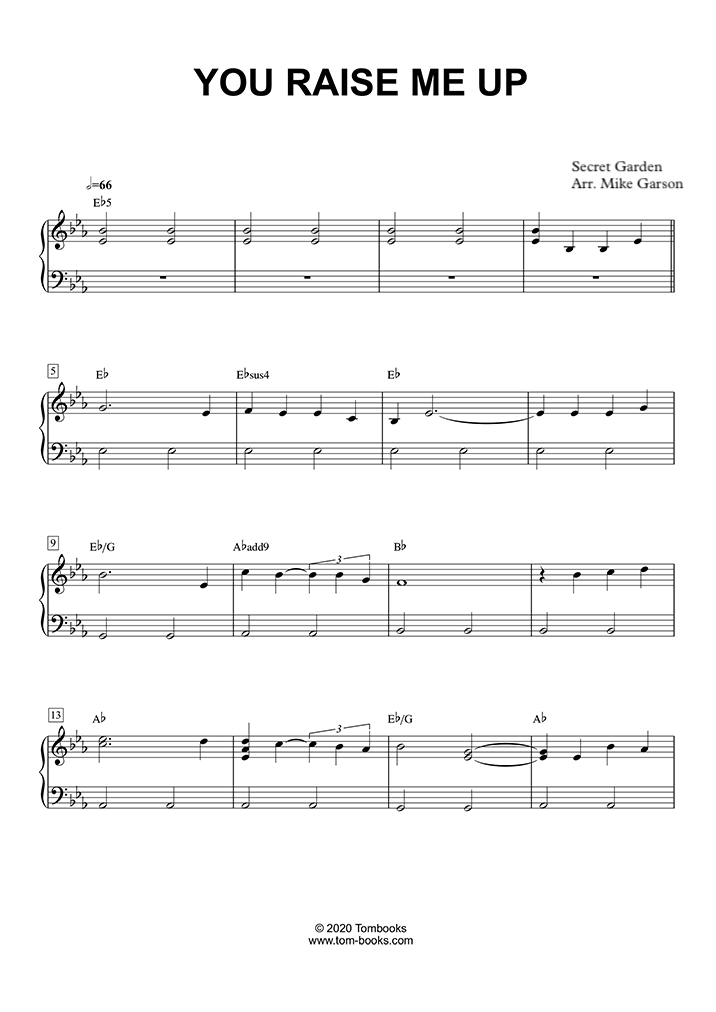 You Raise Me Up Sheet Music To Download And Print