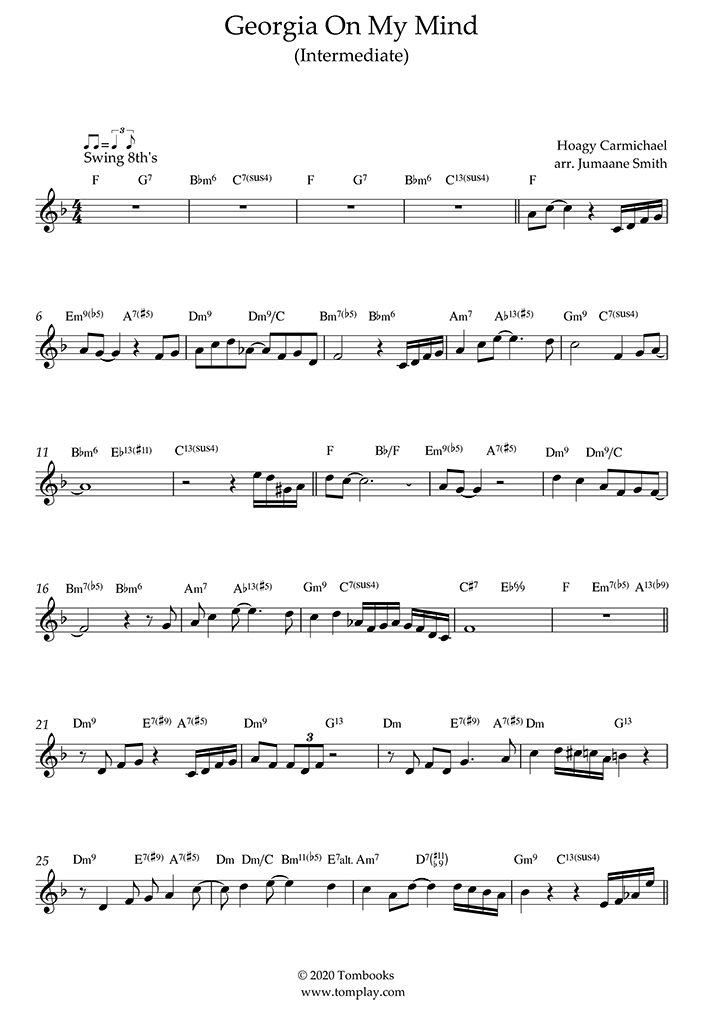 Download Digital Sheet Music of ray charles for Trumpet