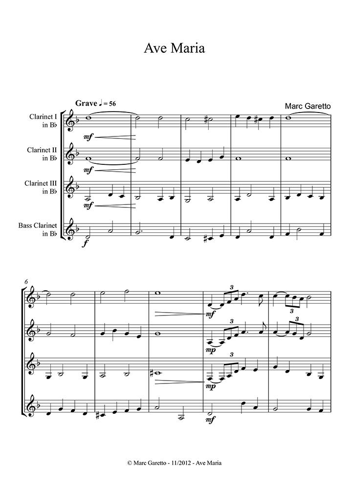 Free sheet music Schubert, Franz Peter Ave Maria (String Quartet)