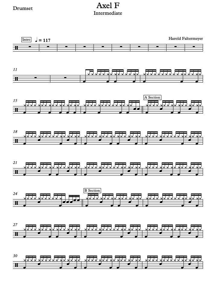 Axel F [intermediate] Sheet Music to download and print