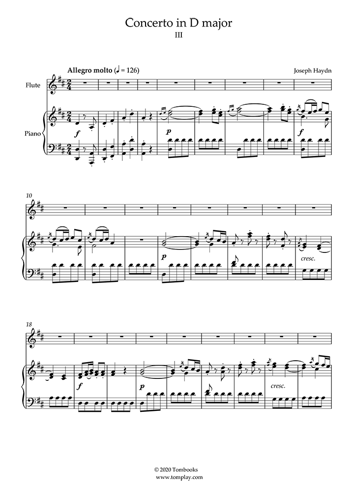 Flute Concerto in D Major, Hob.VIIf:D1 – III. Allegro molto (Haydn ...