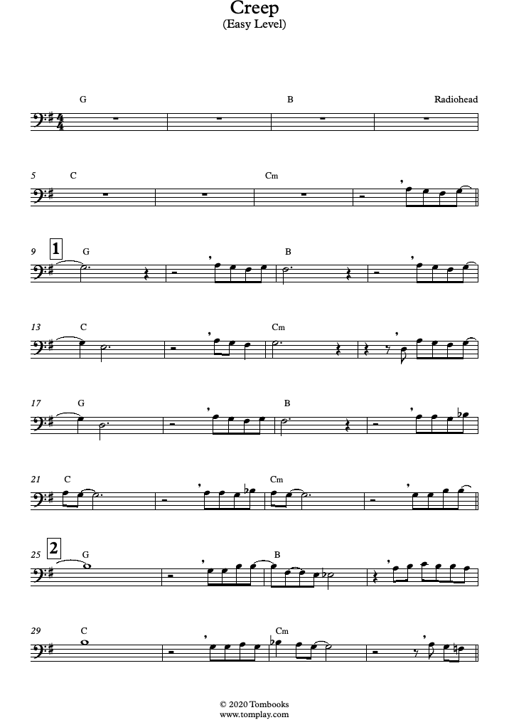 Creep - PDF free sheet music