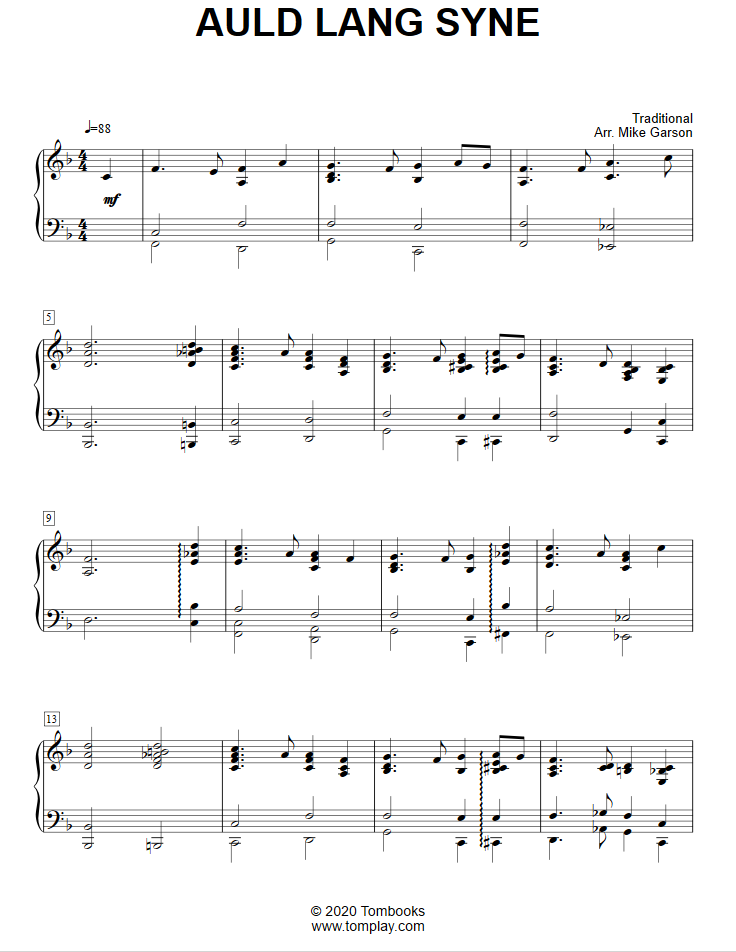 Free sheet music Burns, Robert Scotch Folk Song Auld Lang Syne