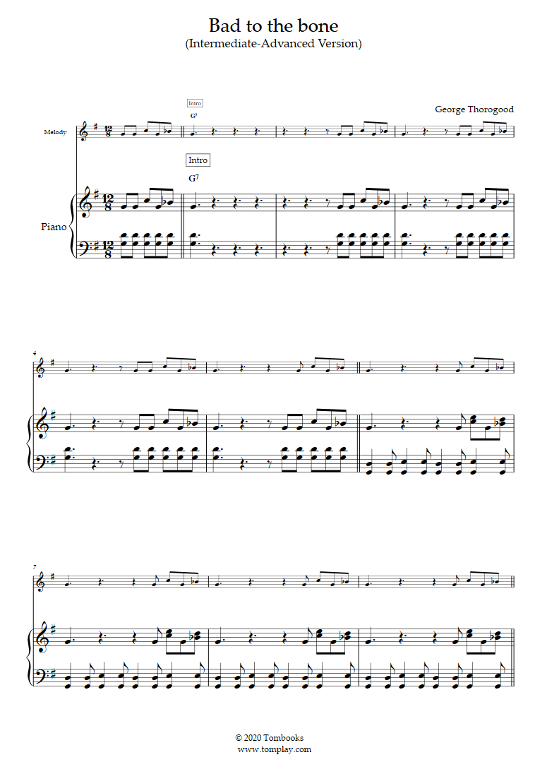 Bad to the Bone (Intermediate/Advanced Level, with Orchestra)