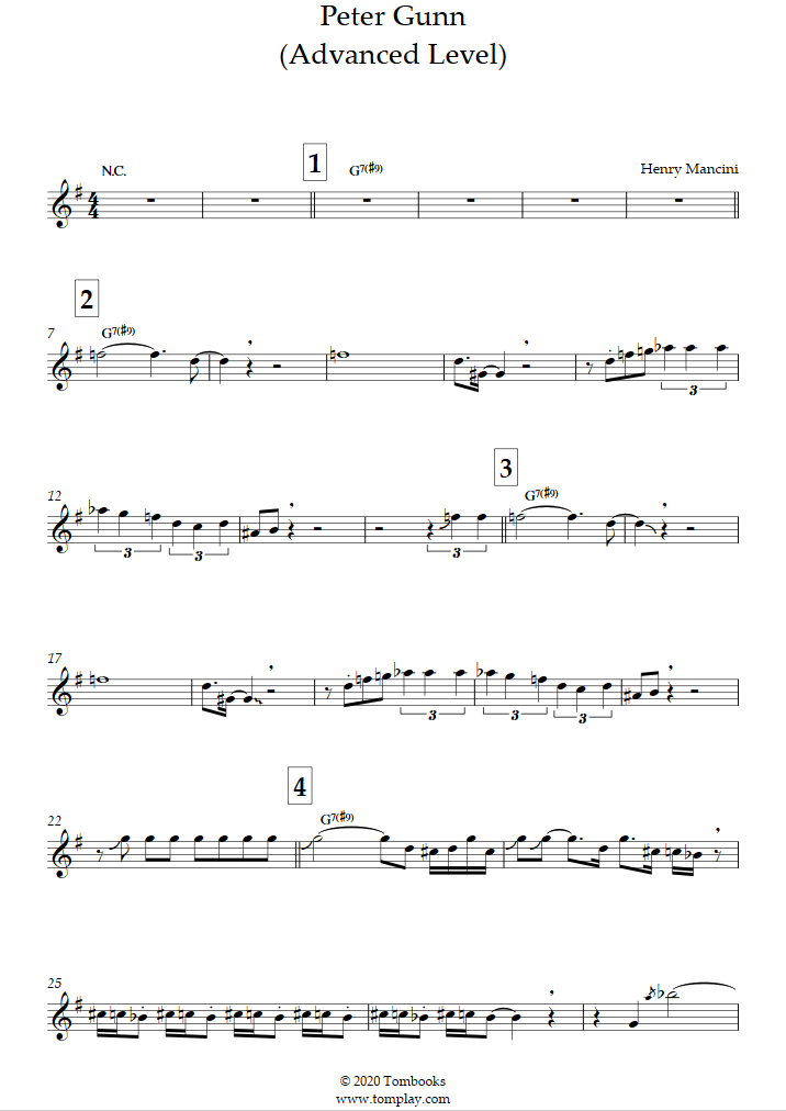 Peter Gunn Theme Sheet Music to download and print