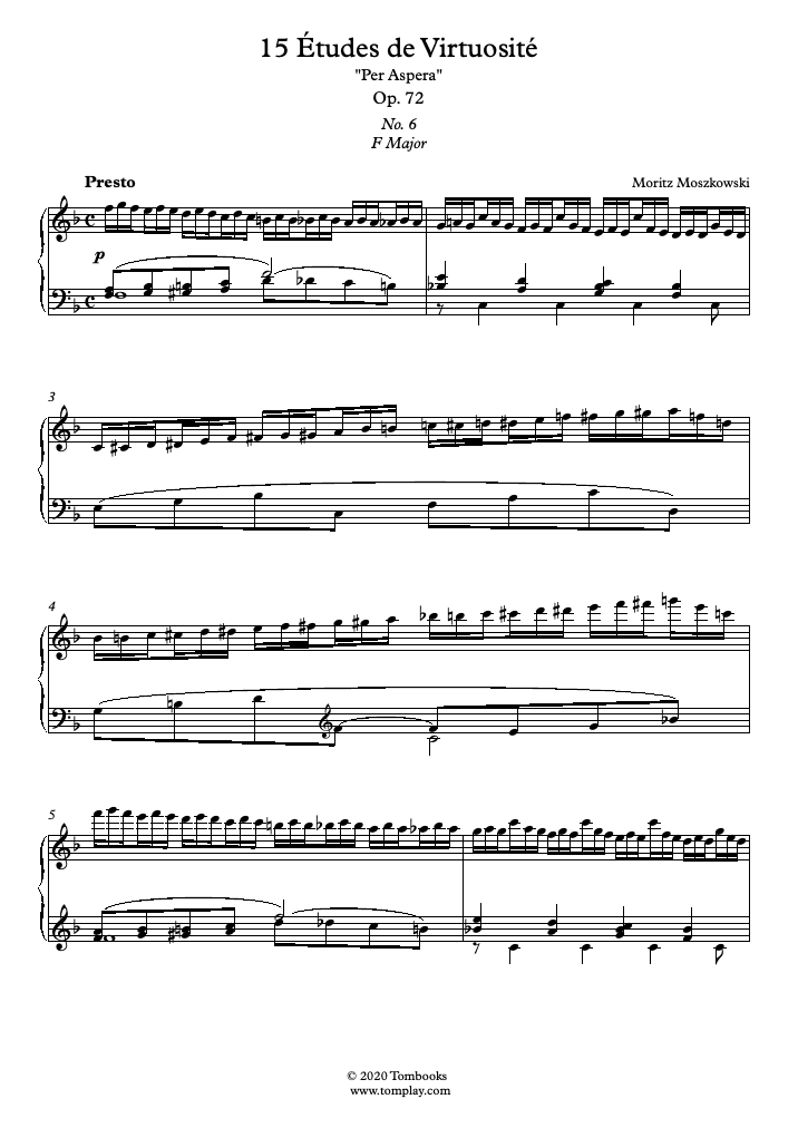 ピアノ楽譜　モシュコフスキー15の練習曲