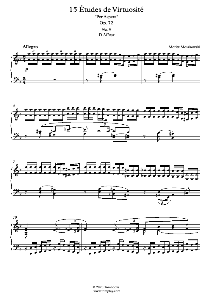 ピアノ 楽譜 名人芸の練習曲 15の練習曲 Op 72 第9番 モシュコフスキ