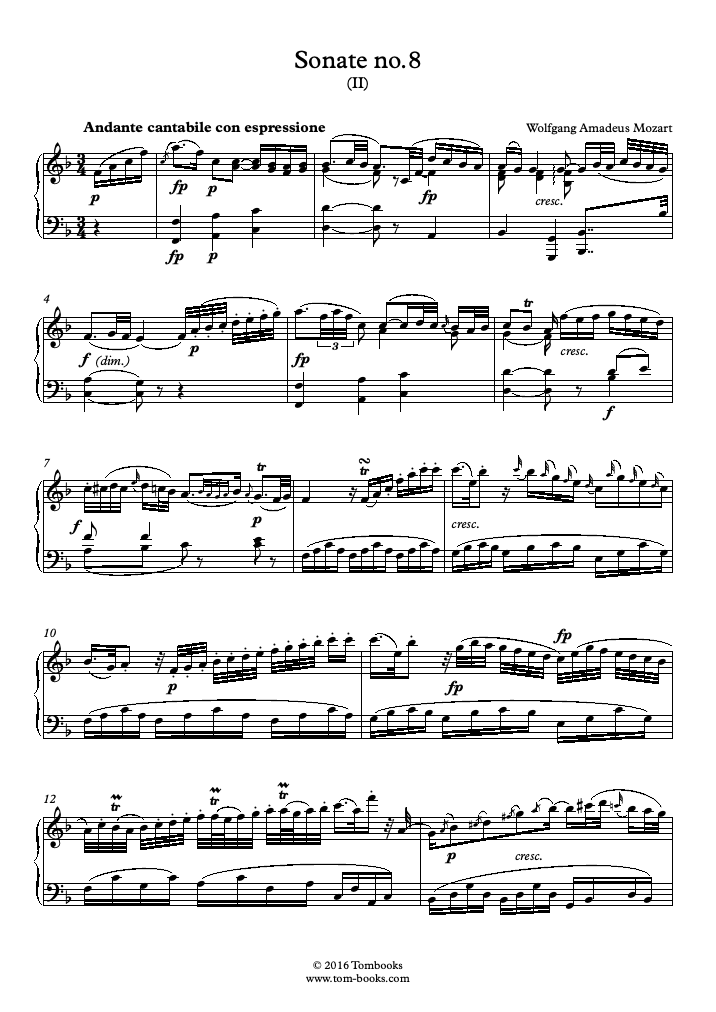 Free sheet music : Mozart, Wolfgang Amadeus - K.310/300d - Piano Sonata ...