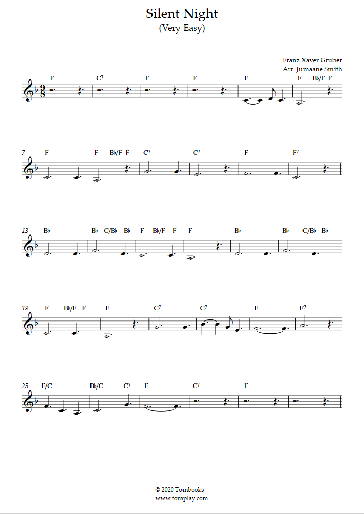 Free sheet music : Gruber, Franz Xaver - Silent Night (Trumpet solo)