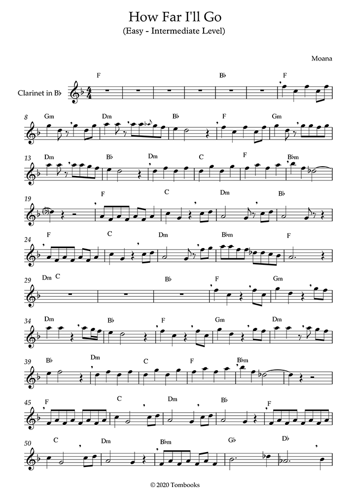 Moana How Far I'll Go (Easy/Intermediate Level) (Cravalho Auliʻi