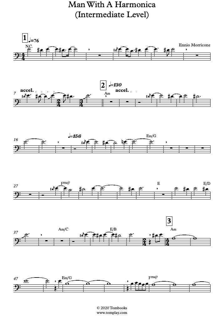 Musique Il Etait Une Fois Dans L'ouest Partition Trombone Il était une fois dans l'Ouest - L'homme à l