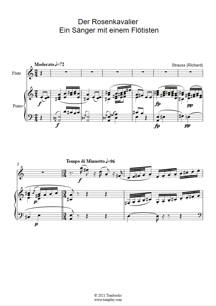 ピアノ楽譜◇Der Rosenkavalier Richard Strauss◇ばらの騎士
