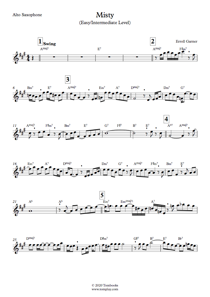 Misty Alto Sax Sheet Music ubicaciondepersonas.cdmx.gob.mx