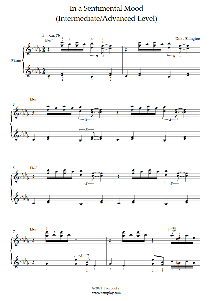 In A Sentimental Mood PDF free sheet music