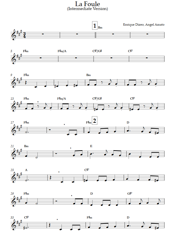 La foule (Mittlere Stufe) (Edith Piaf) Noten für Trompete