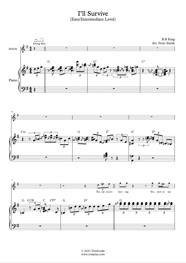 Partitions Numériques De B.B. King Pour Piano Seul