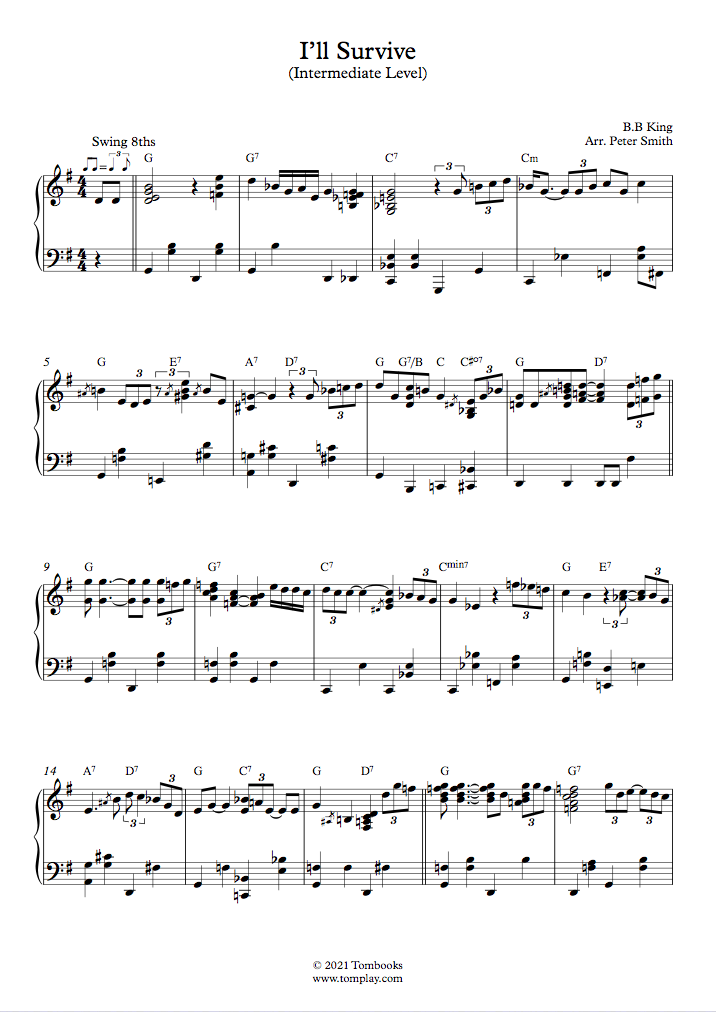 Partitions Numériques De B.B. King Pour Piano Seul