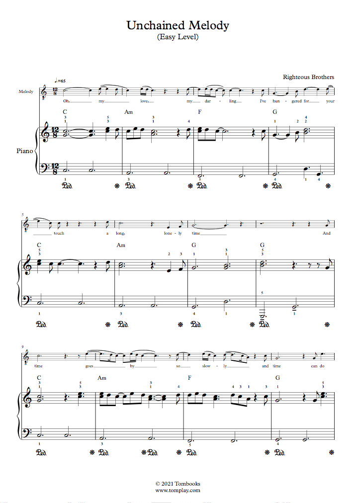 Unchained Melody Pdf Free Sheet Music 