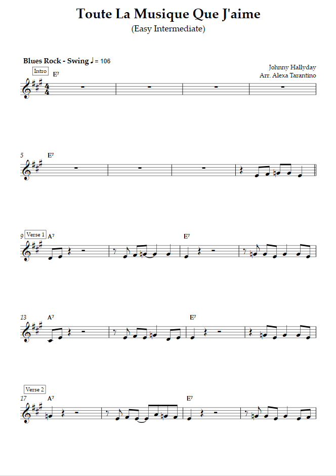 Partitions Numériques de Johnny Hallyday pour Flûte traversière