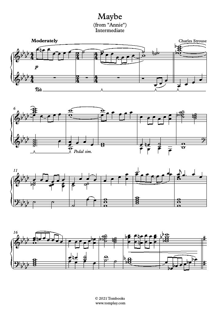 Maybe - PDF Free Sheet Music