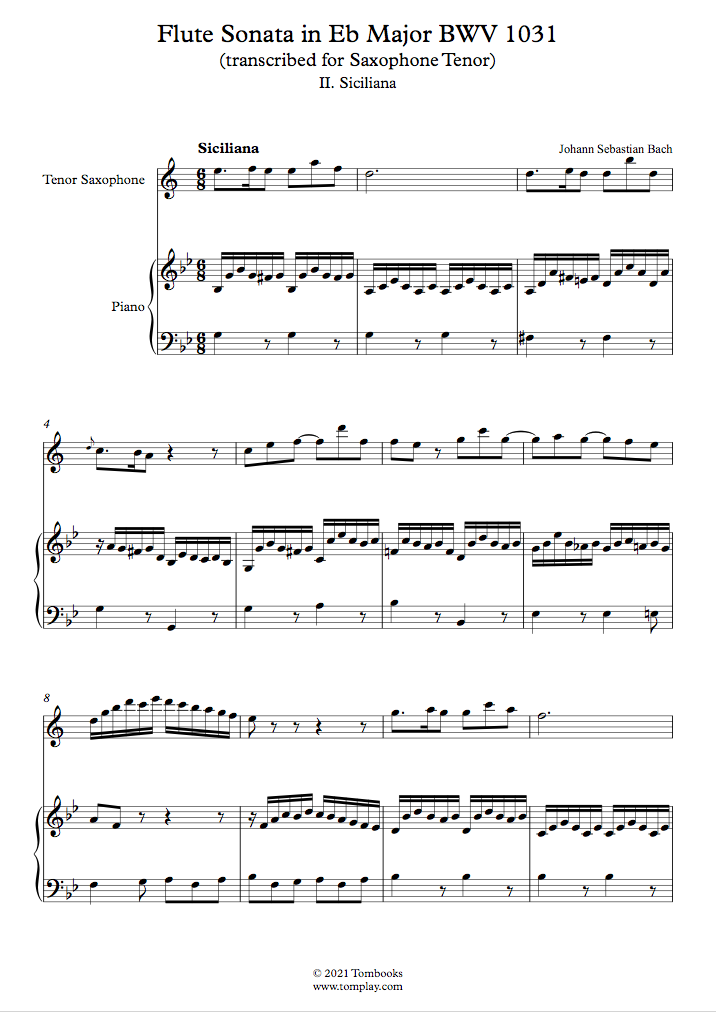 Siciliana CLC4 Sheet music for Piano, Oboe (Solo)
