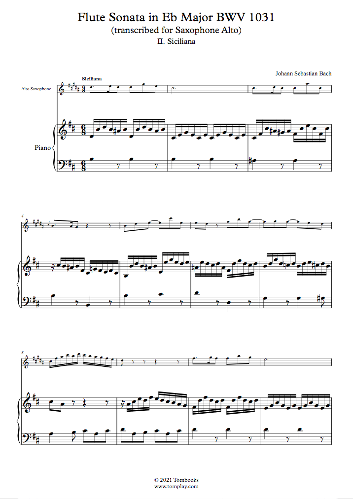 Siciliana Sheet music for Piano (Solo) Easy