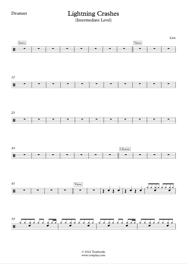 Lightning Crashes [intermediate] Sheet Music to download and print