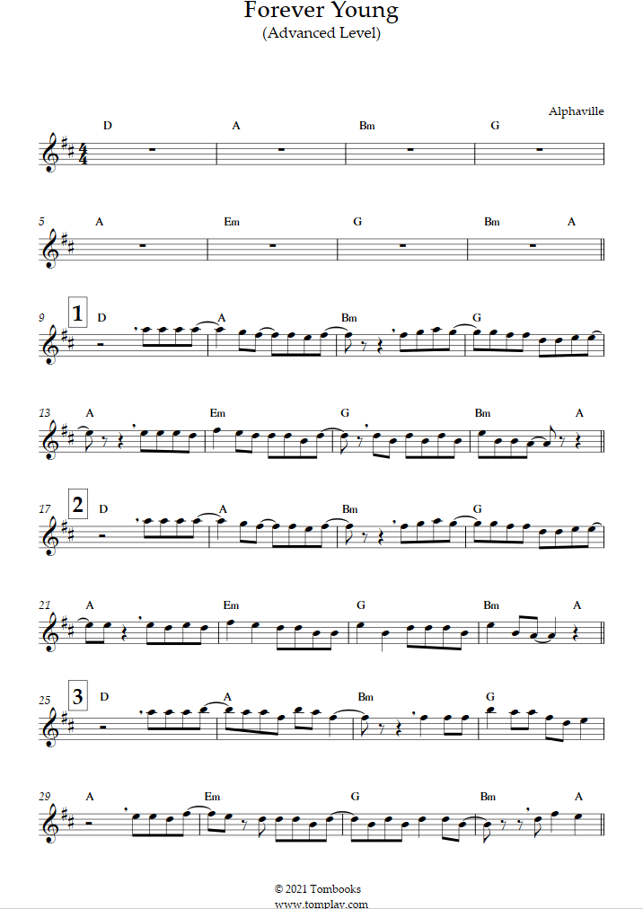 Forever Young (Advanced Level) (알파빌) - 트럼펫 악보