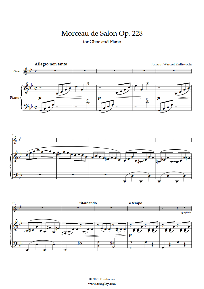 Morceau de salon opus 228 kalliwoda piano sheet music