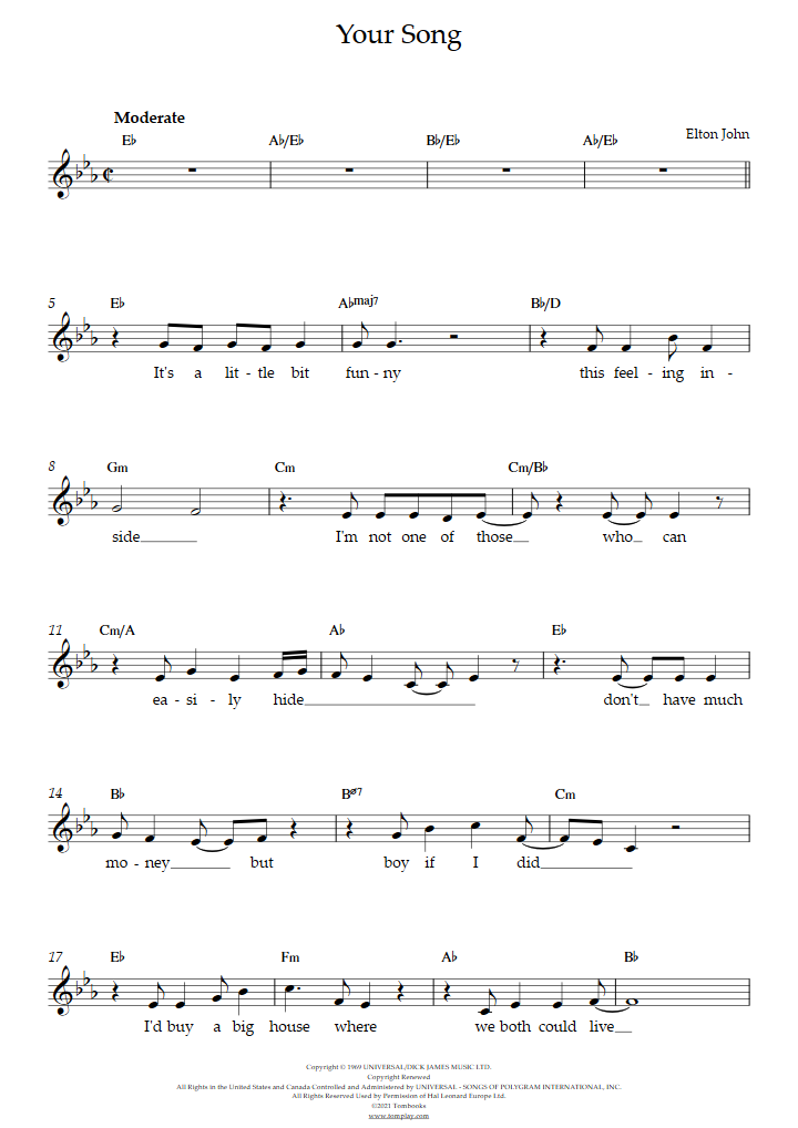 your-song-elton-john-partitura-vocal