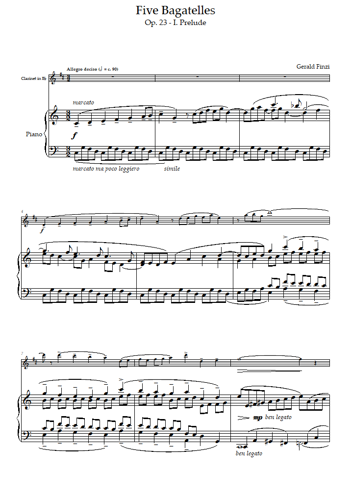 finzi prelude PDF free sheet music