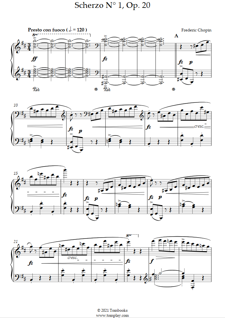 Free sheet music : Chopin, Frédéric - Op.20 - Scherzo B Minor No.1 ...