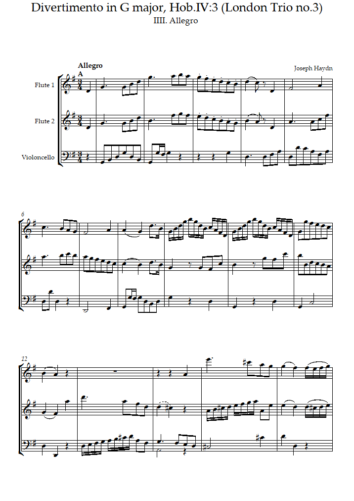 Divertimento - Violin Sheet Music to download and print