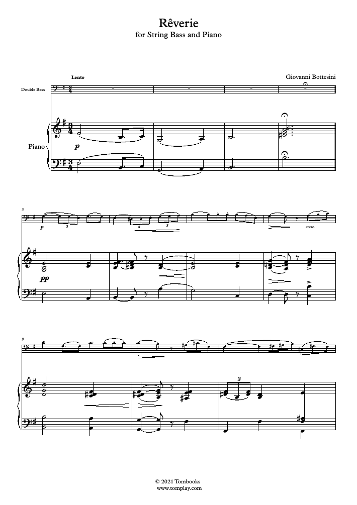 Free sheet music Debussy, Claude Rêverie (Piano solo)