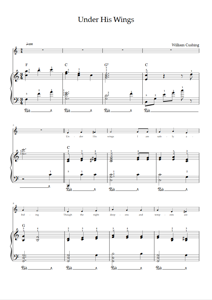 Under His Wings William Cushing Piano Sheet Music under-his-wings-william-cushing-piano-sheet-music